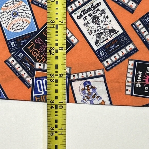 Detroit Tigers Shirt Adult 2XL XXL Orange Ticket AOP Button Up MLB Baseball Men - Picture 11 of 11